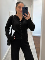 Elegant Black Wool Set