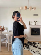 Black Lace Poncho Top