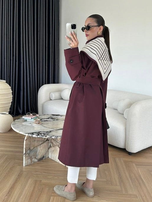 Burgundy Trench Coat