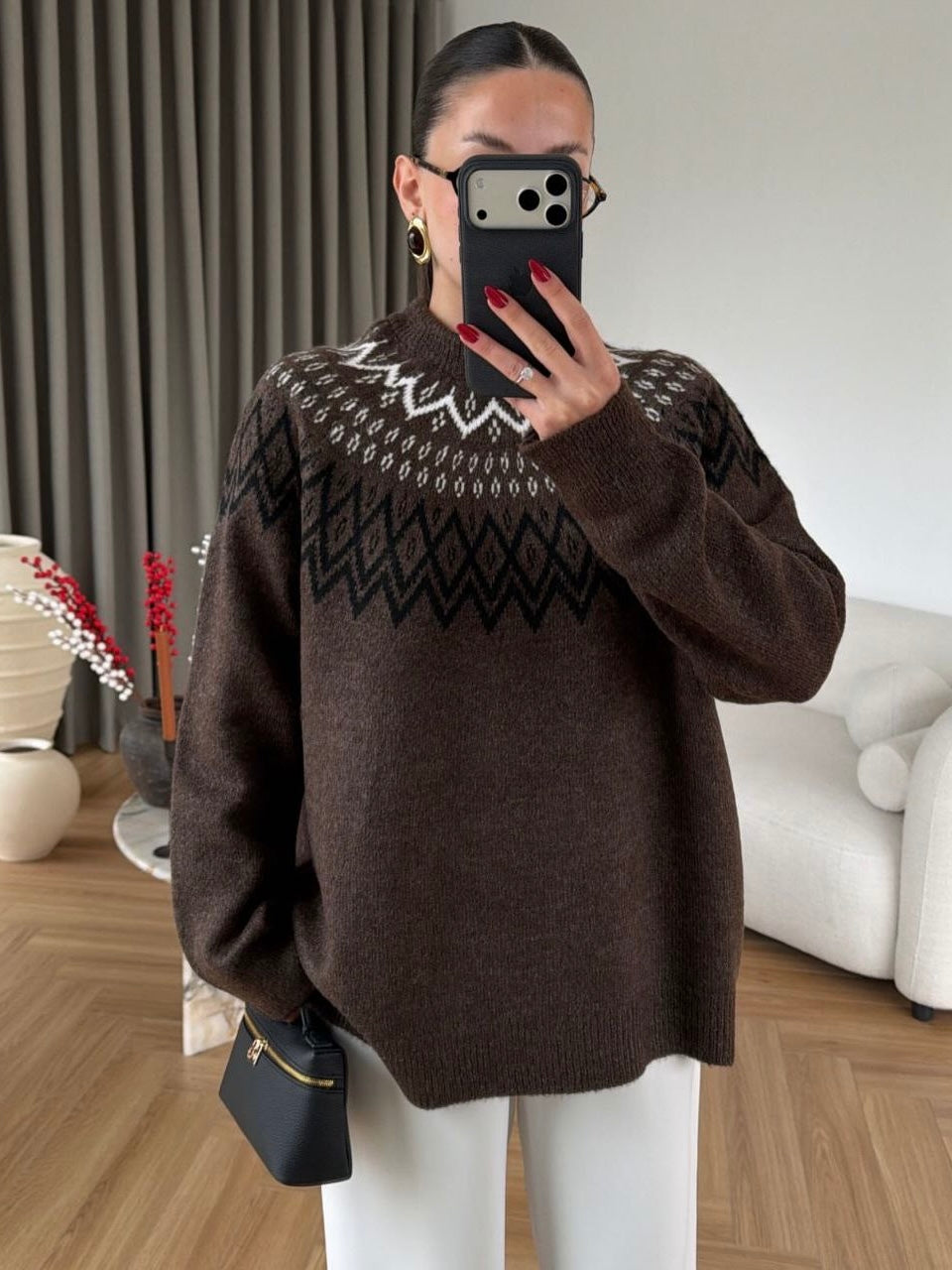 Nordic Pattern Knit Sweater