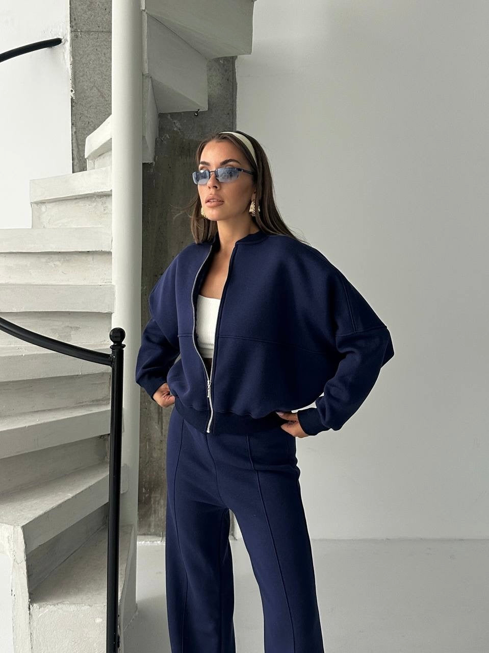 Navy Zip-Up Tracksuit