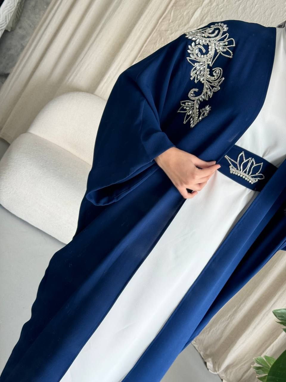 Royal Navy Flow Abaya Set