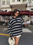 Navy Striped Wool Sweater