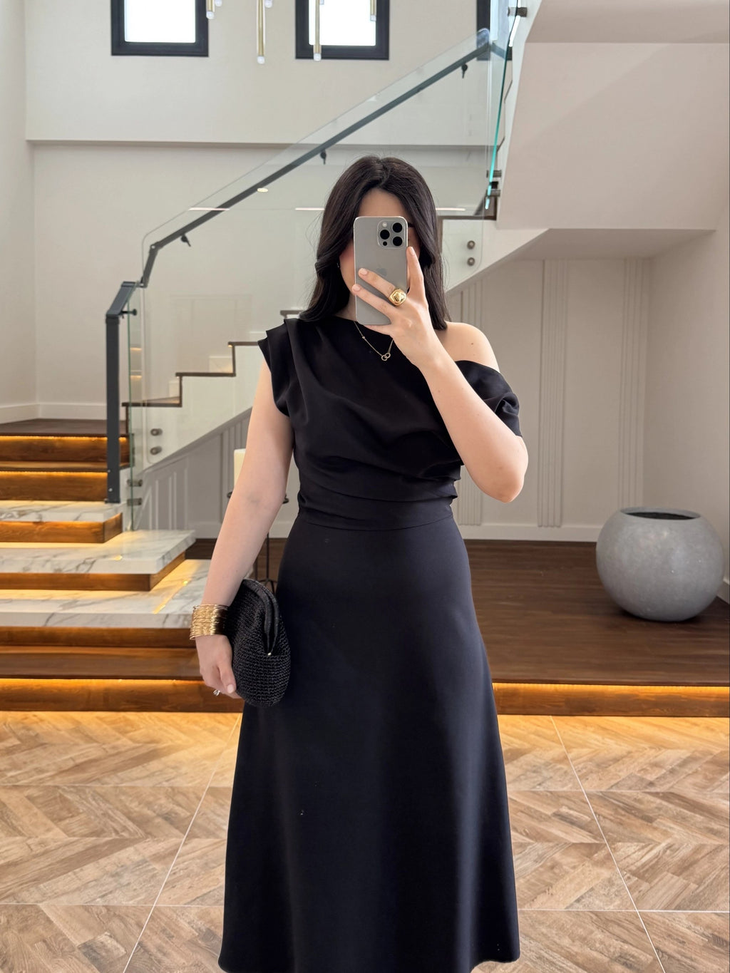 Elegant Drape Midi Dress