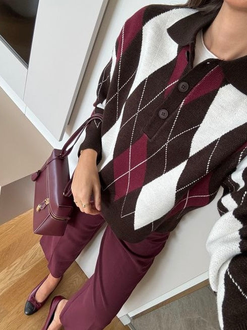 Argyle Knit Sweater