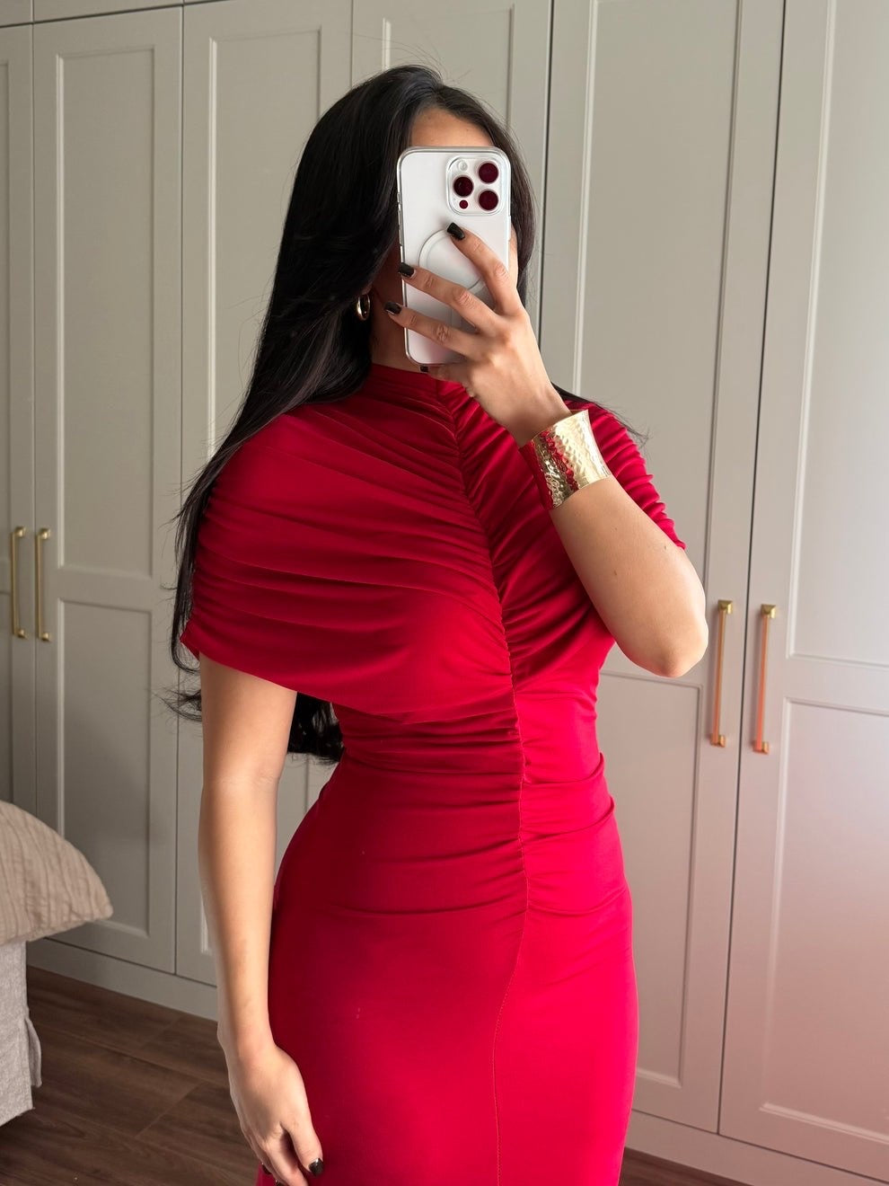 Crimson Royal Draped Dress