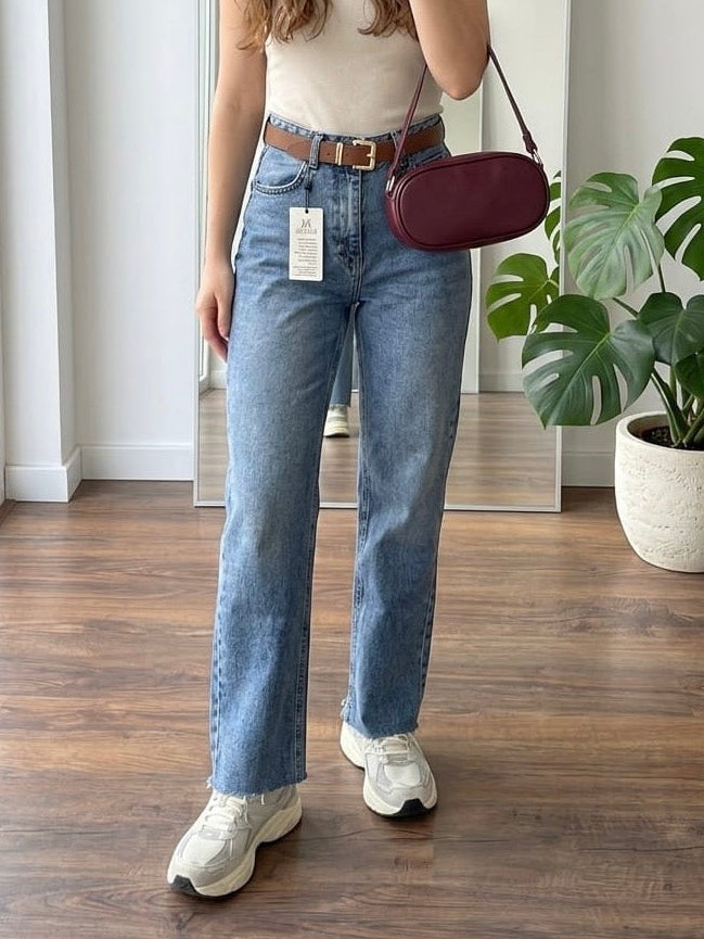 High Waist Straight Jeans