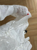 Luna White Embroidered Peplum Blouse