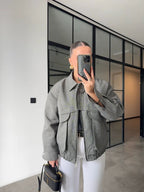 Grey Oversized Jacket