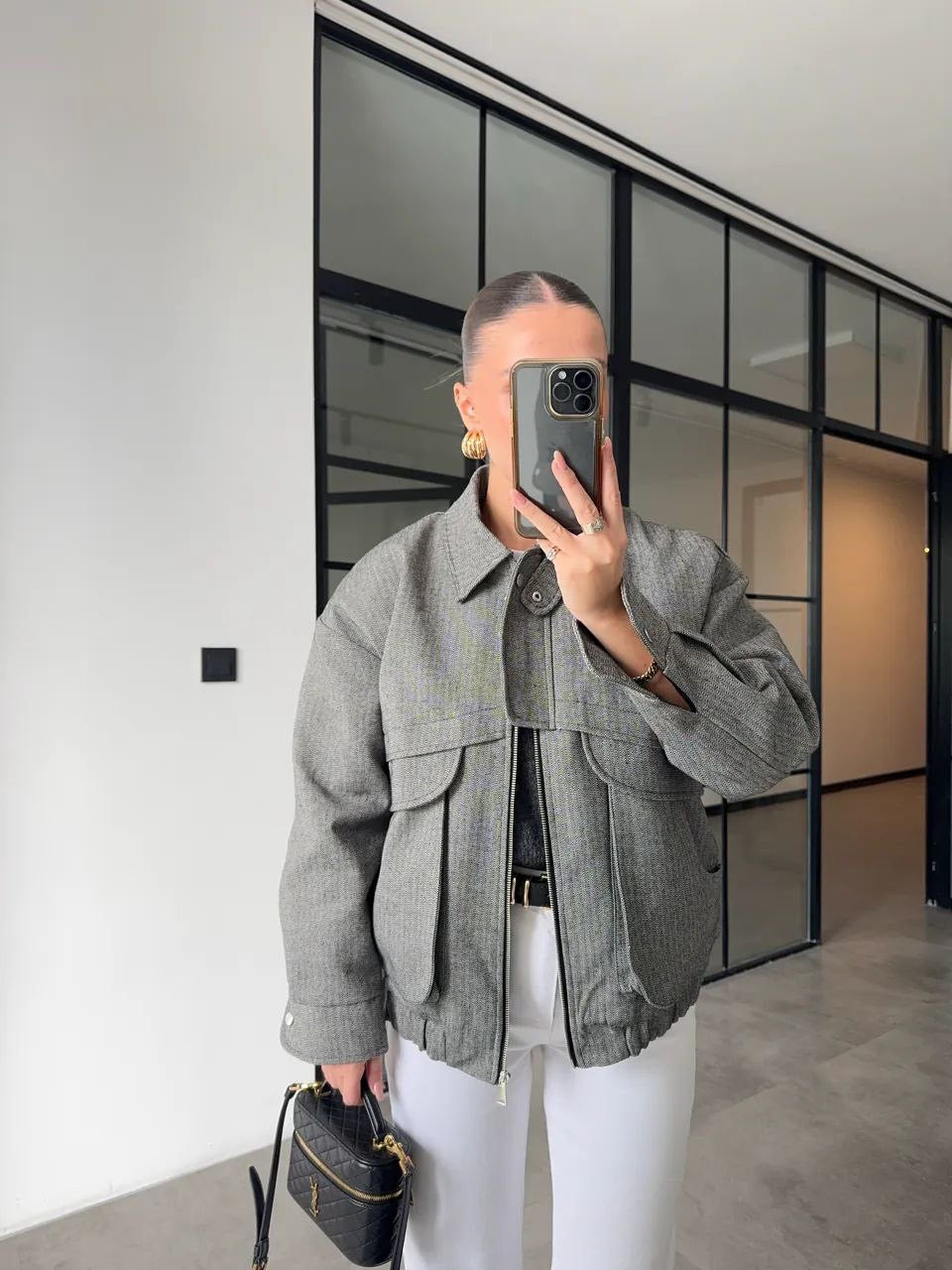 Grey Oversized Jacket