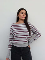 Burgundy Striped Top