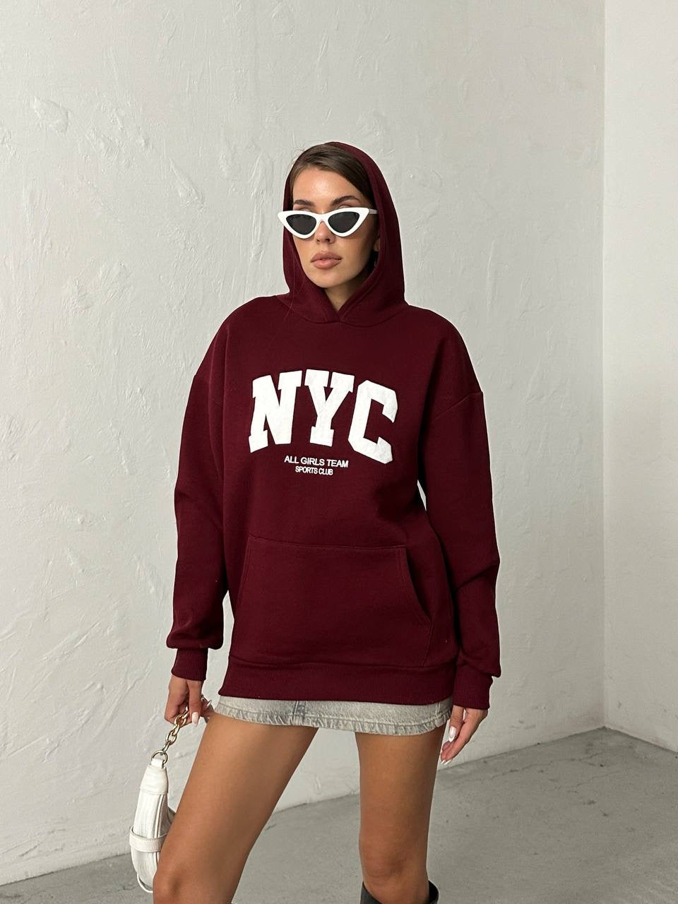 Burgundy New York Hoodie