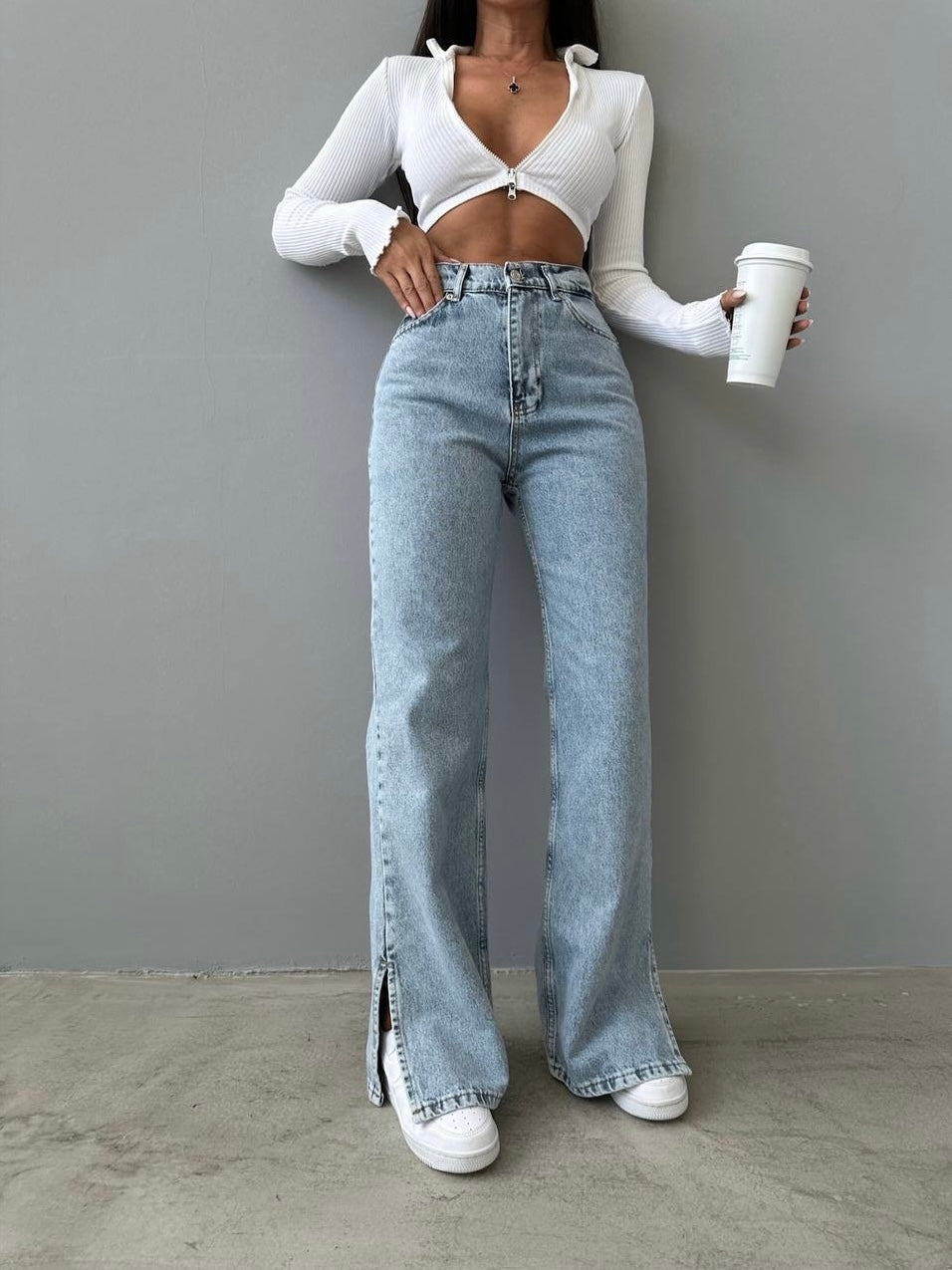 High Waist Straight Jeans