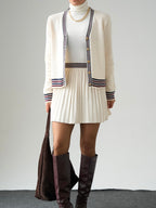 Beige Classic Stripe Cardigan