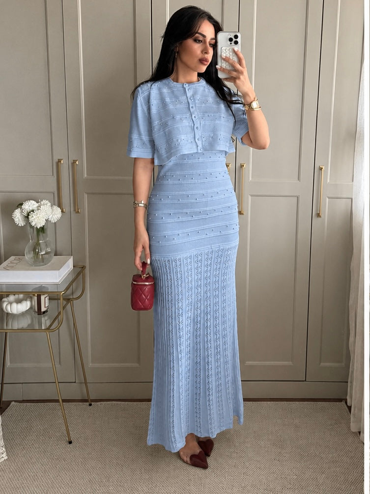 Azure Pearl Knit Set