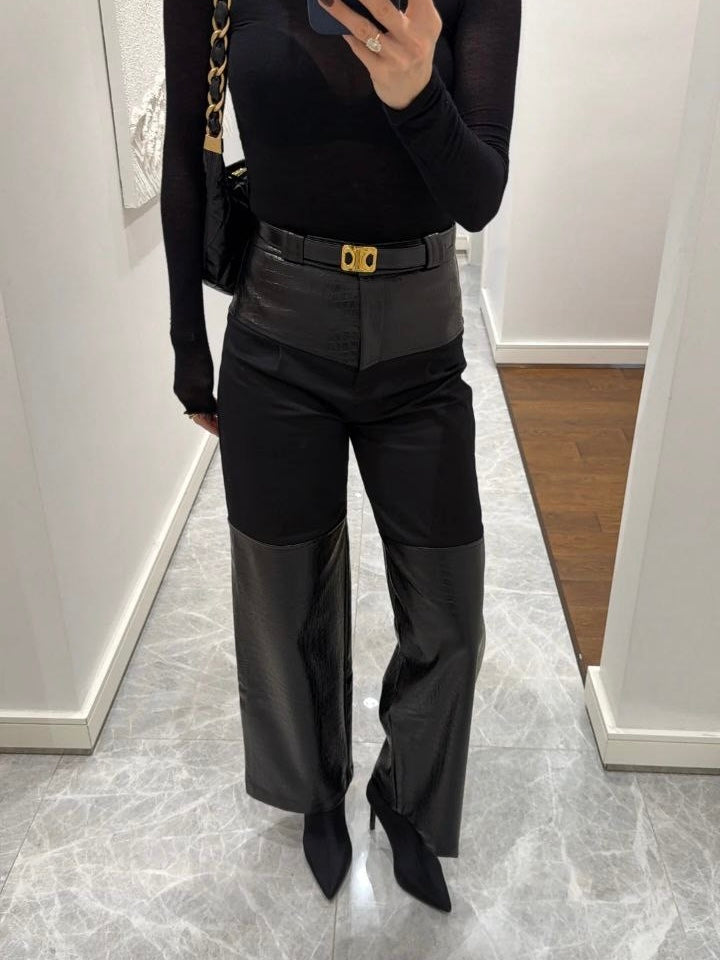 High-Waist Leather Pants