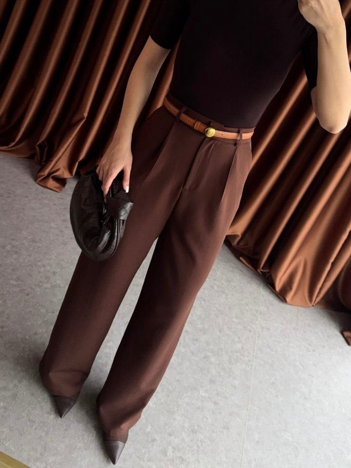 Brown Formal Fabric Pants