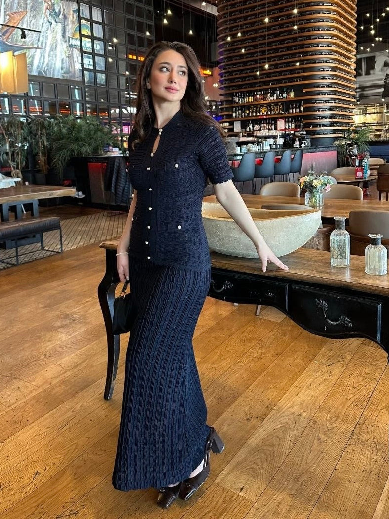 Sandro Tweed Maxi Dress