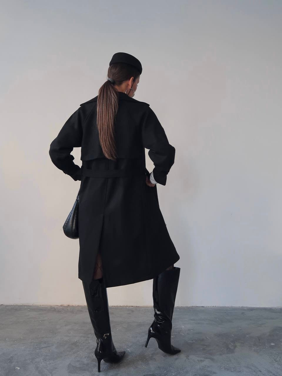 Black Velvet Trench Coat