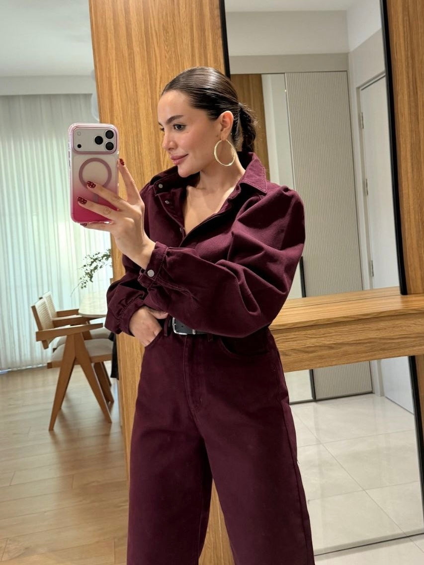Straight-Leg Denim Jumpsuit