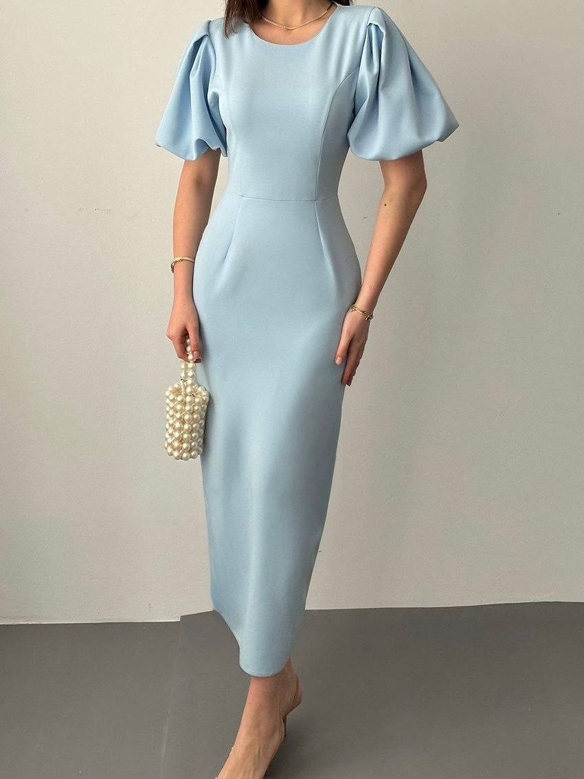 Blue Royal Puff Dress
