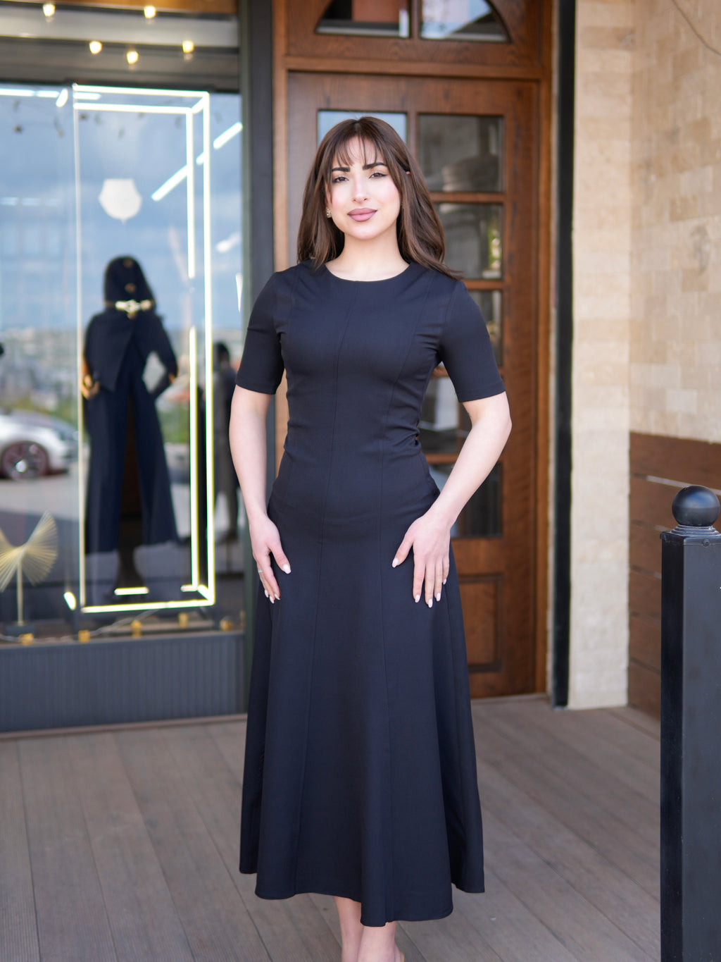 Elegant Black Midi Dress