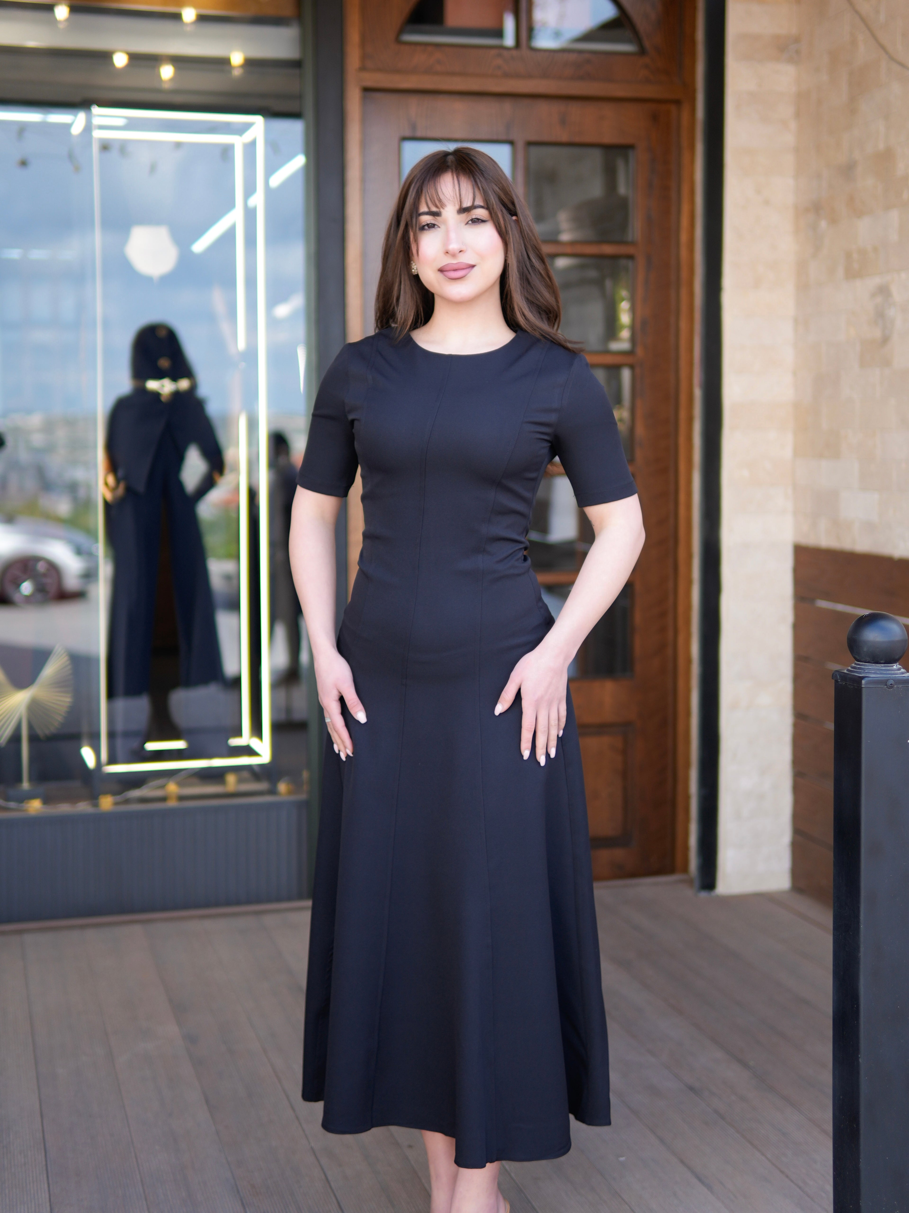 Elegant Black Midi Dress