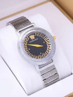 Versace Silver Black Watch