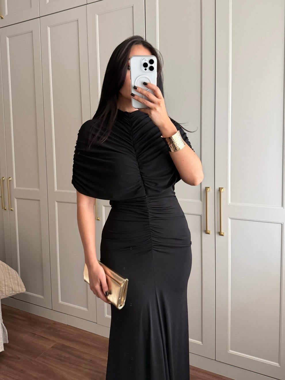 Black Velvet Grace Dress