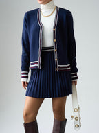 Navy Classic Stripe Cardigan