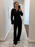 Elegant Black Wool Set