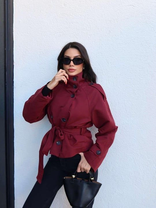 Burgundy Trench Coat