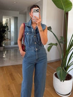 Chic Blue Denim Jumpsuit