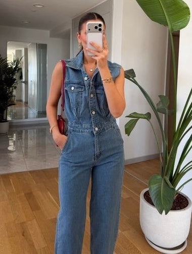 Chic Blue Denim Jumpsuit