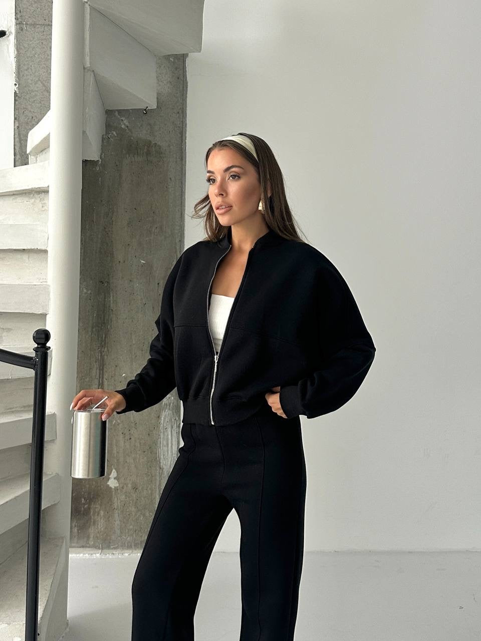 Black Zip-Up Tracksuit