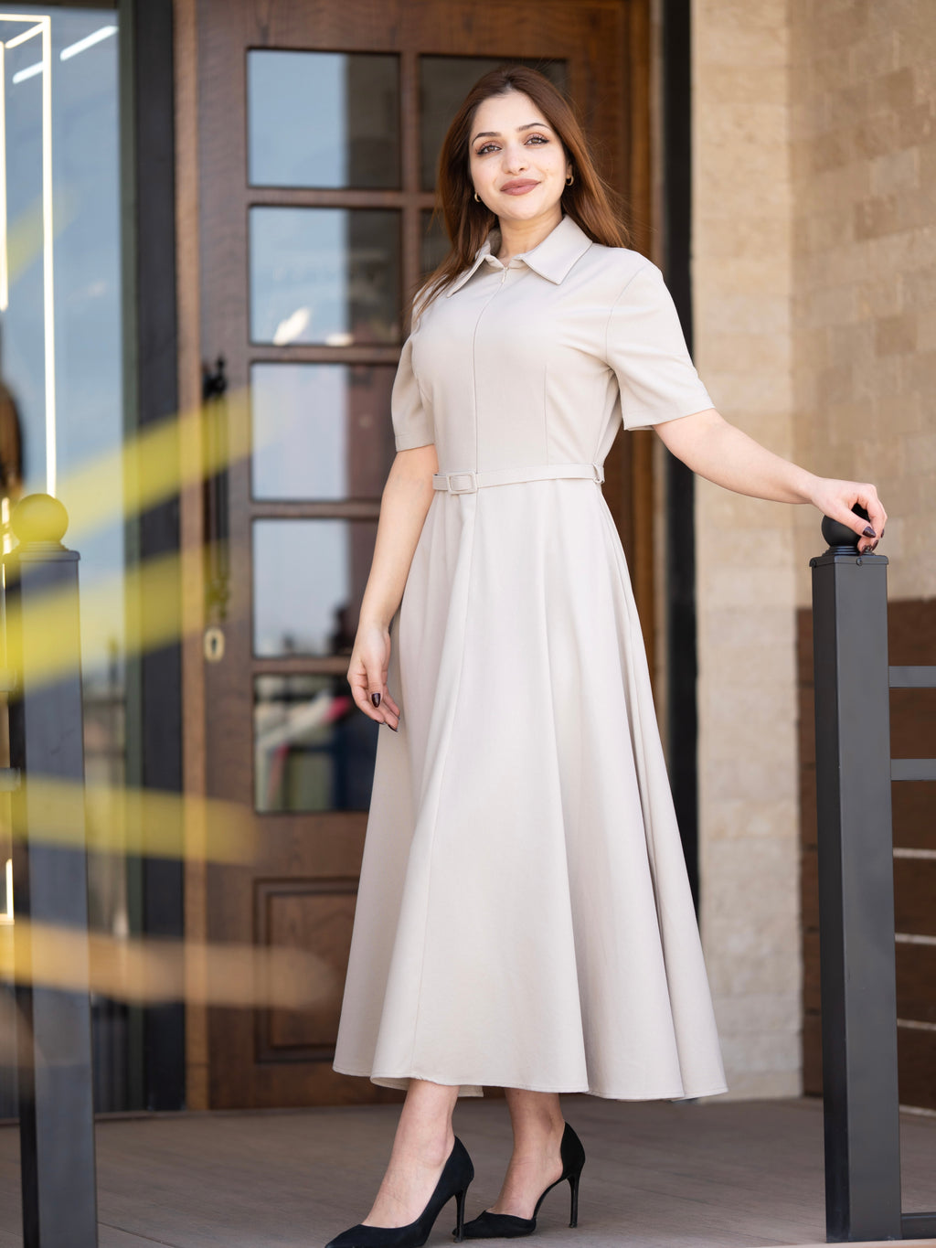 Elegant Beige Maxi Dress