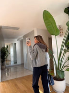 Grey Fur Collar Cardigan