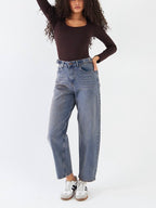 High-Waist Straight Leg Jeans