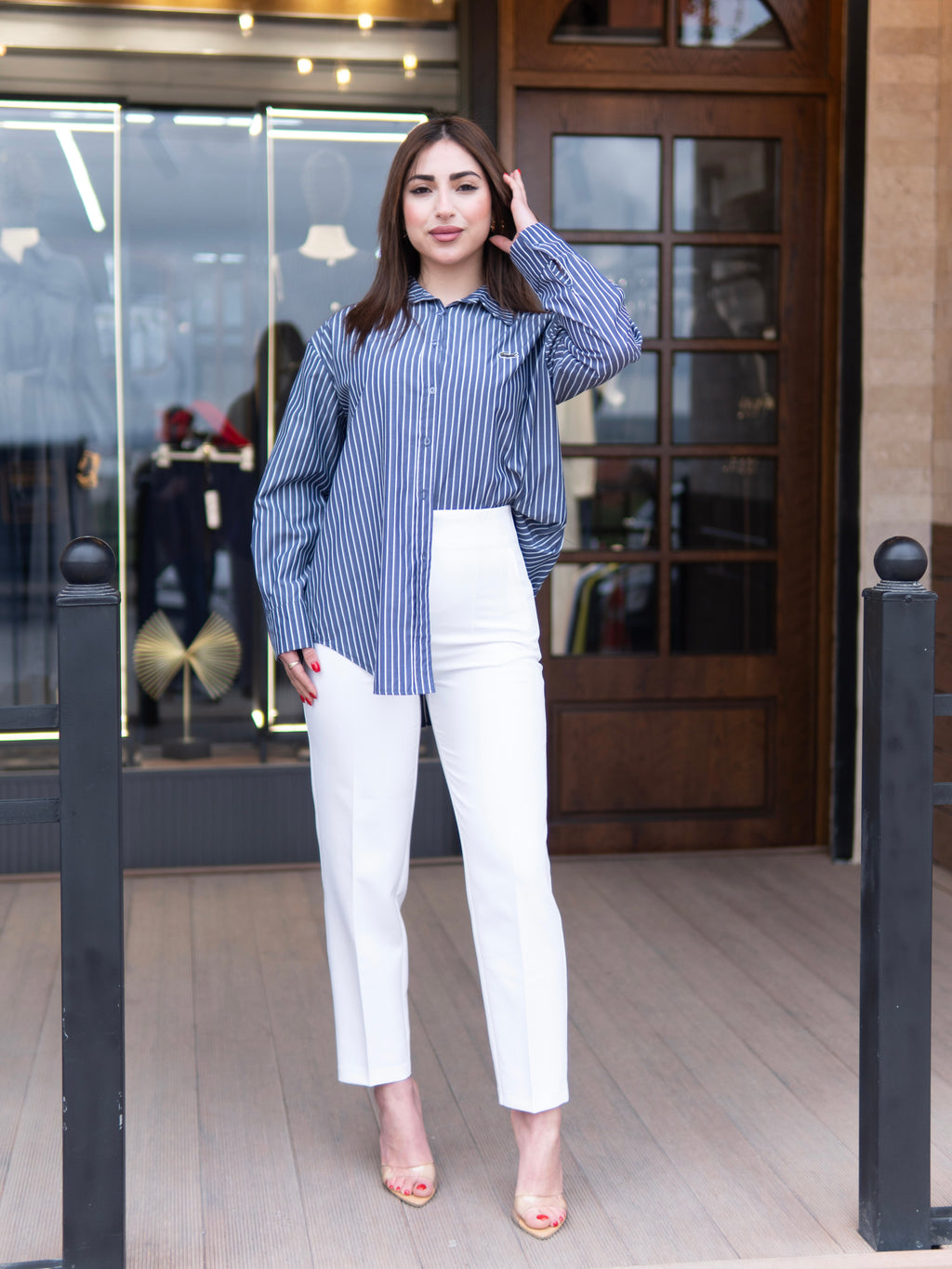Lacoste Blue Striped Shirt