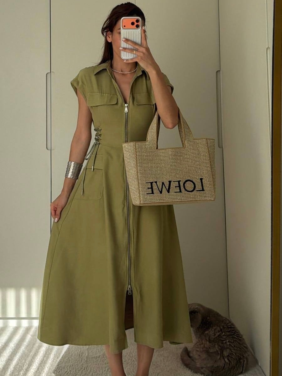 Safari Style Midi Dress