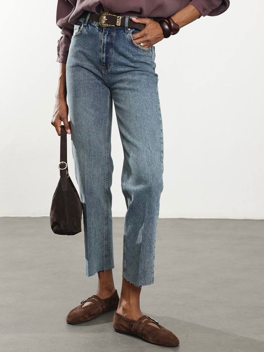 High Waist Straight Jeans
