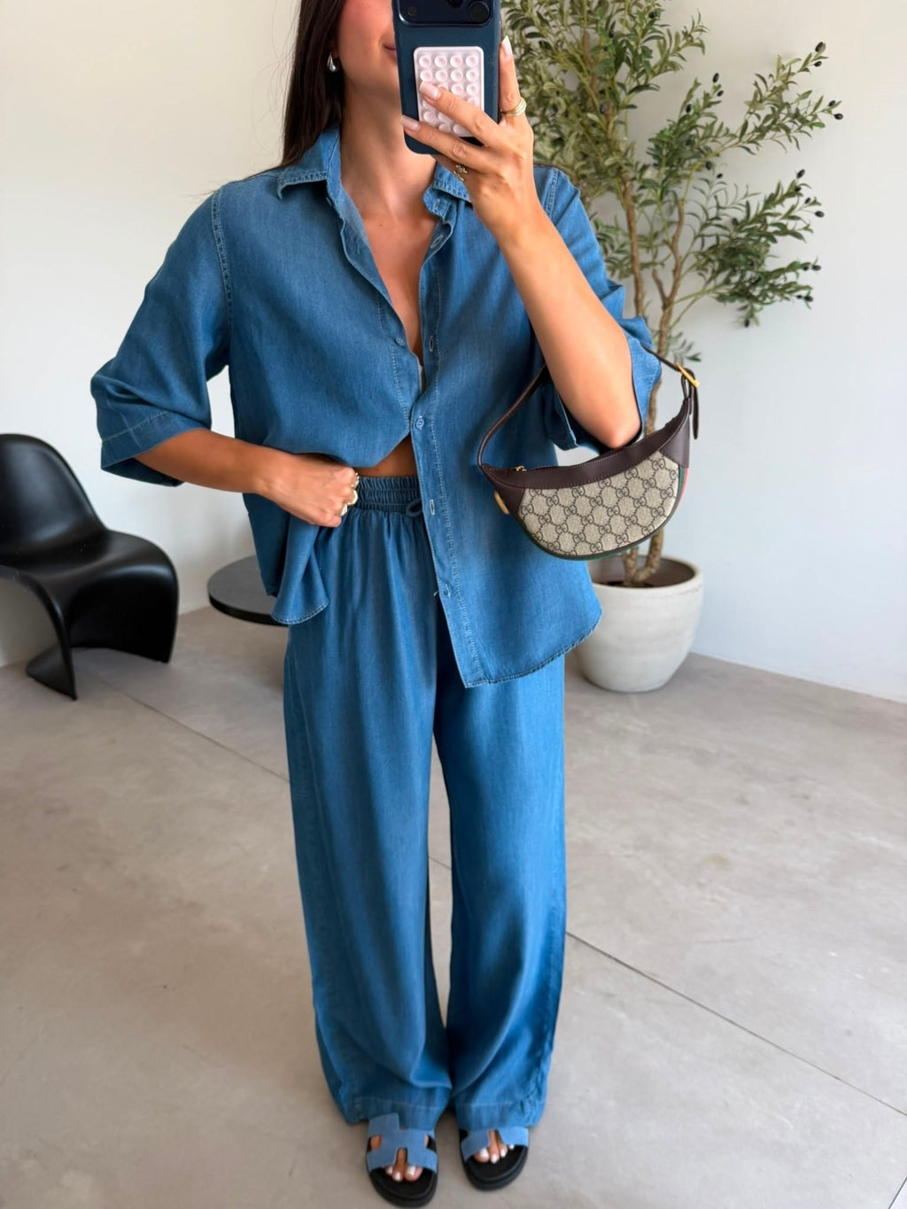 Blue Relaxed Two-Piece Set