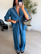 Blue Relaxed Two-Piece Set