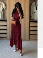 ZARA Lace Burgundy Maxi Dress