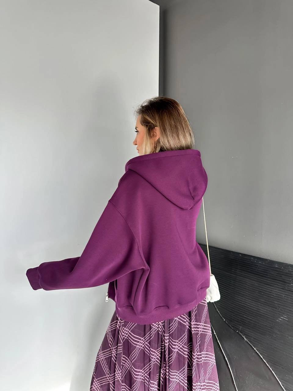 Burgundy Zip Up Hoodie