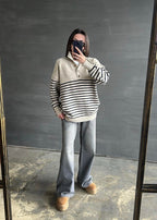 Striped Button Sweater