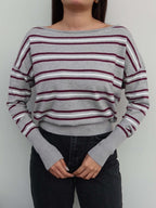 Burgundy Striped Top