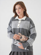 Grey & White Knit Sweater