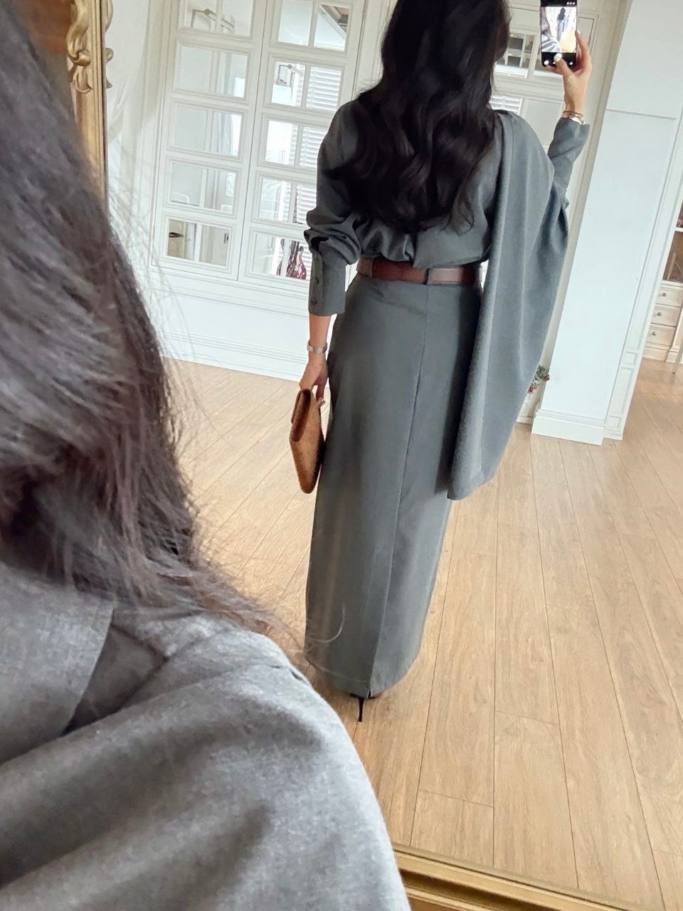 Elegant Grey Two-Piece Set
