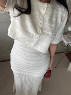 Ivory Pearl Knit Set